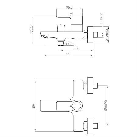 Термостат для ванны Orange Thermo T19-100cr хром